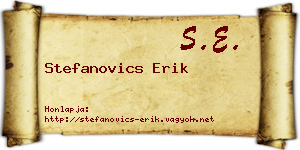 Stefanovics Erik névjegykártya